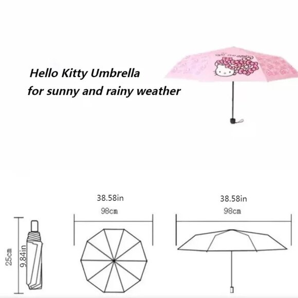 Hello Kitty Compact Manual Umbrella With UV Protection - Picture 2 of 4
